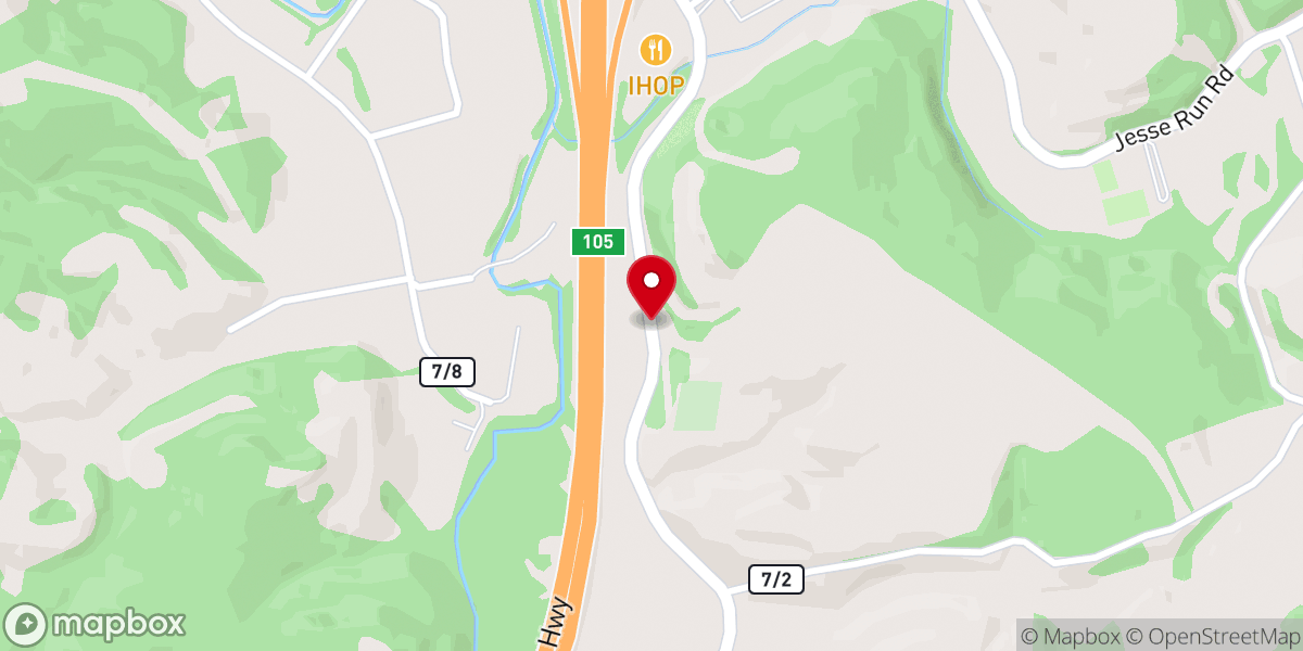 Map showing location of Harmony Church