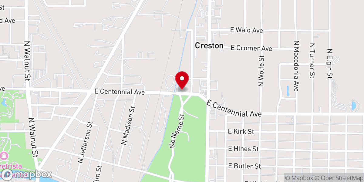 Map showing location of Harvest Church