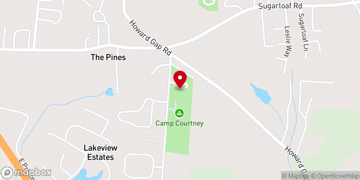Map showing location of Courtney Retreat Center