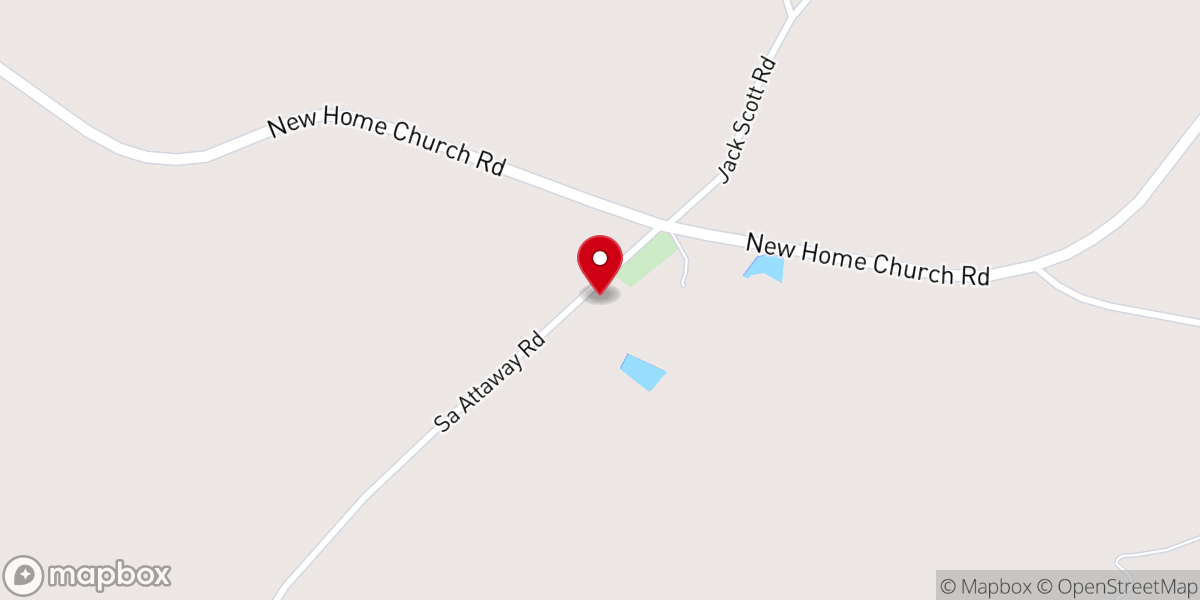 Map showing location of New Home Missionary Baptist Church