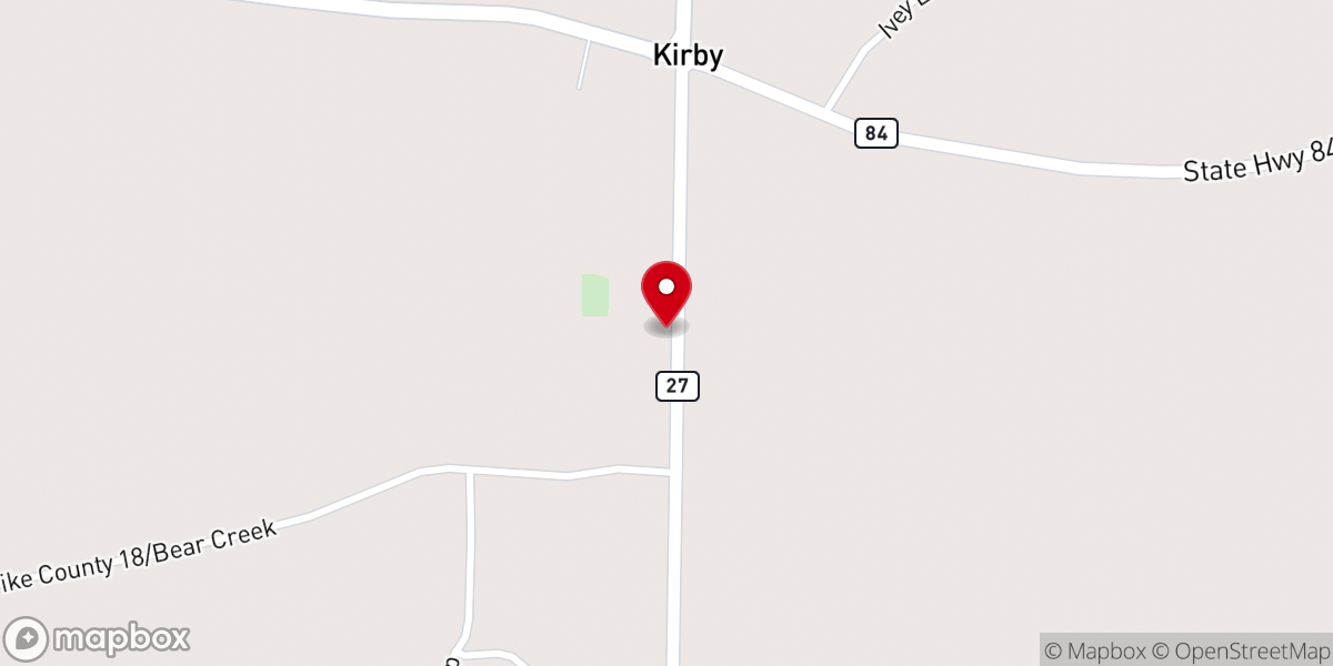 Map showing location of Pleasant Grove Primitive Baptist Church