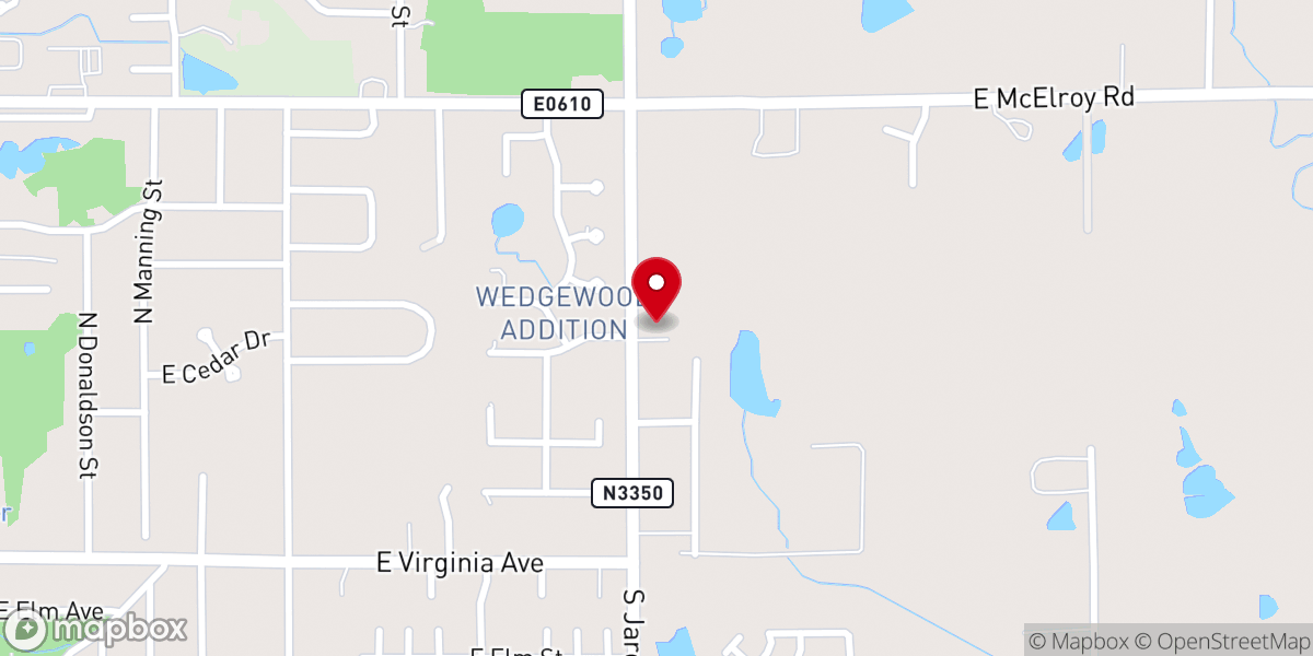 Map showing location of North Jardot Church of Christ