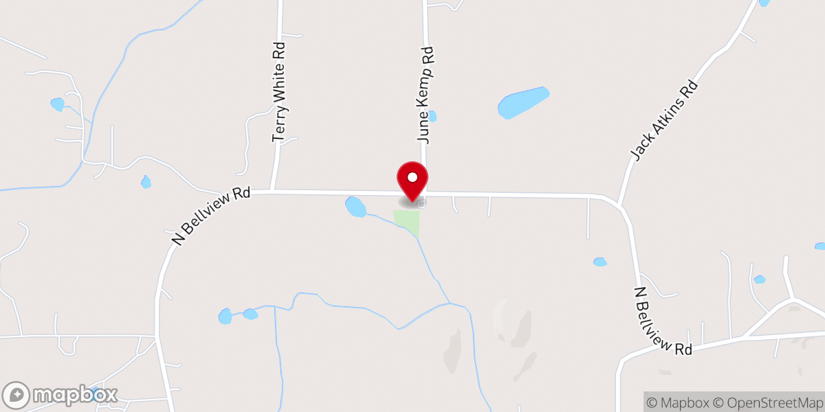Map showing location of Bellview Church