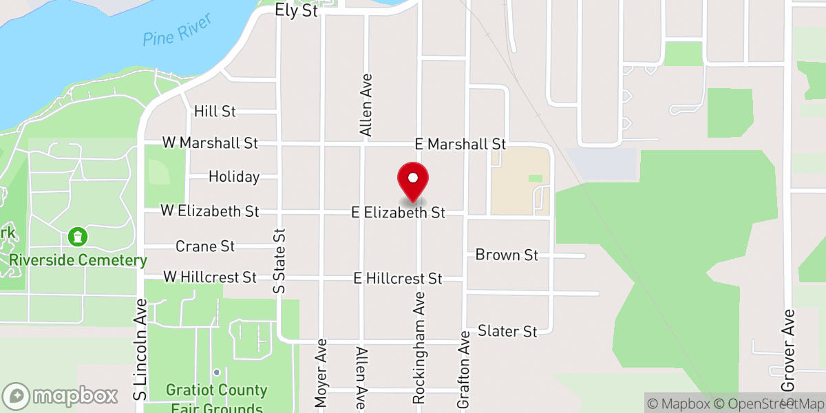 Map showing location of Alma Church of the Nazarene