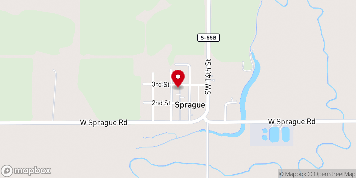 Map showing location of Sprague Community Church