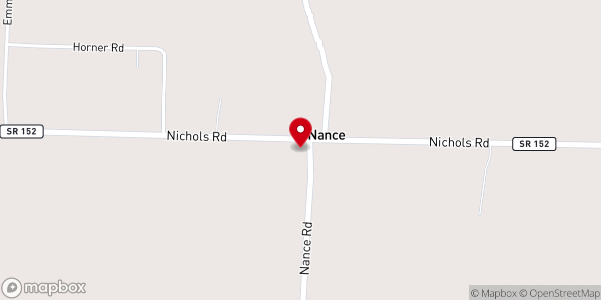 Map showing location of Nance Church of Christ