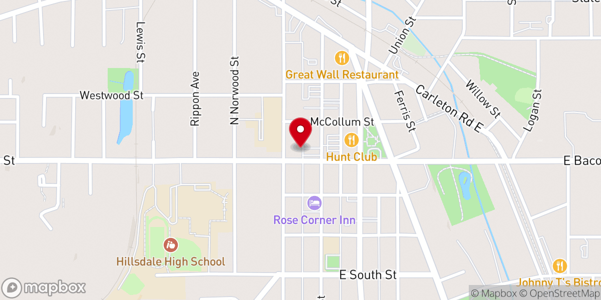 Map showing location of First Baptist Church