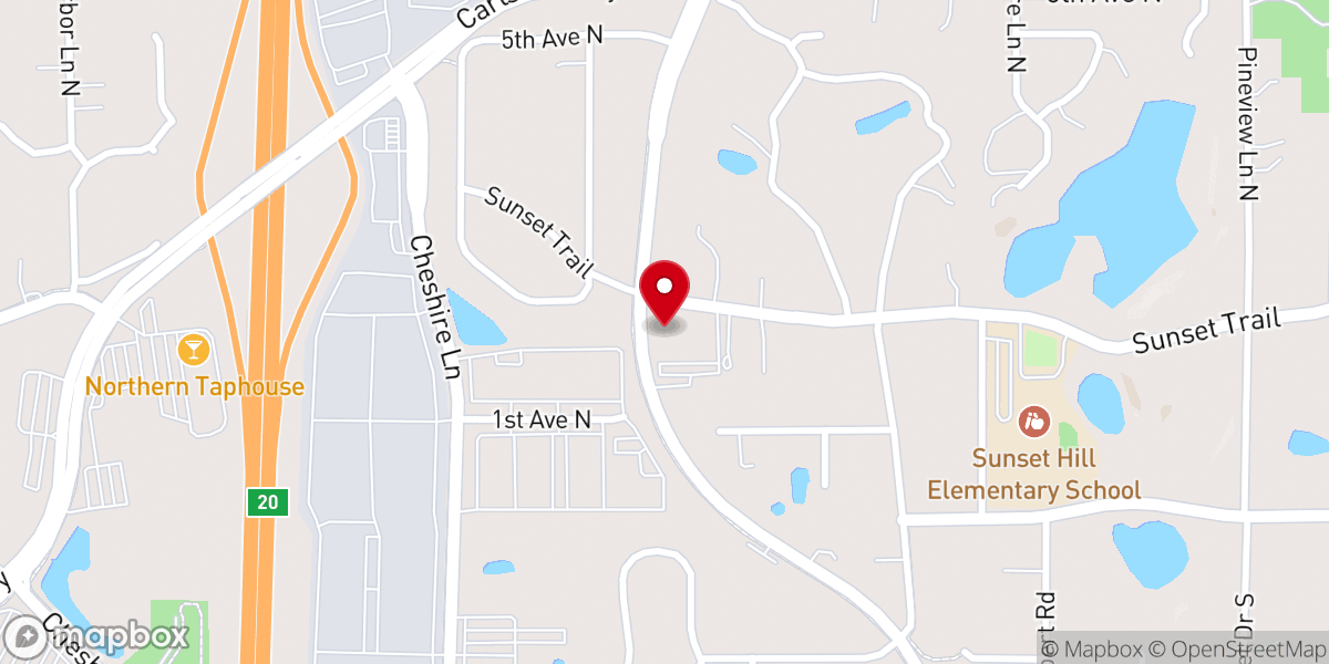 Map showing location of Christ Memorial Lutheran Church