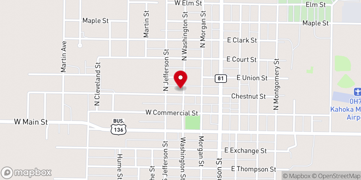 Map showing location of St Paul United Church-Christ