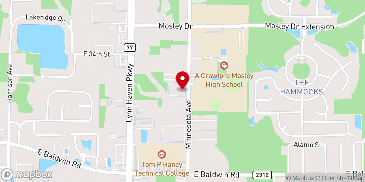 Map showing location of Lynn Haven Methodist
