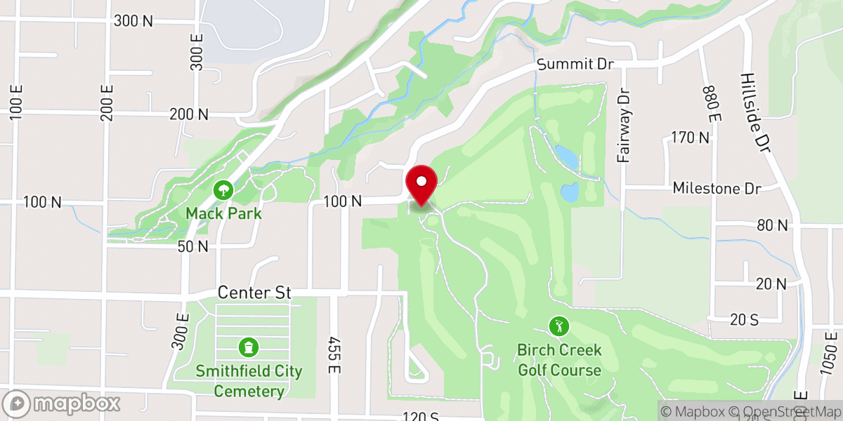 Map showing location of Birch Creek Golf Course