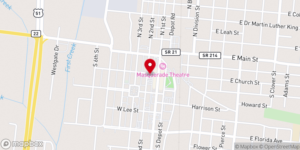 Map showing location of Masonic Lodge