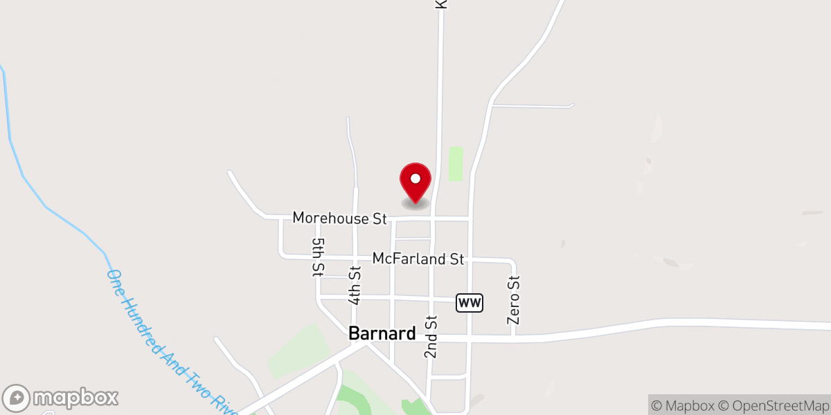 Map showing location of Barnard Christian Church