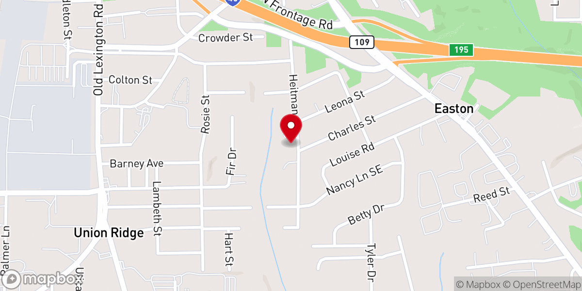 Map showing location of Mt Carmel Baptist Church
