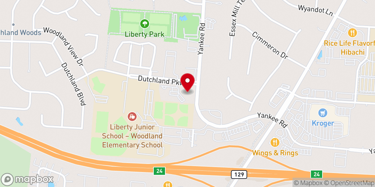 Map showing location of Royal Redeemer Lutheran Church