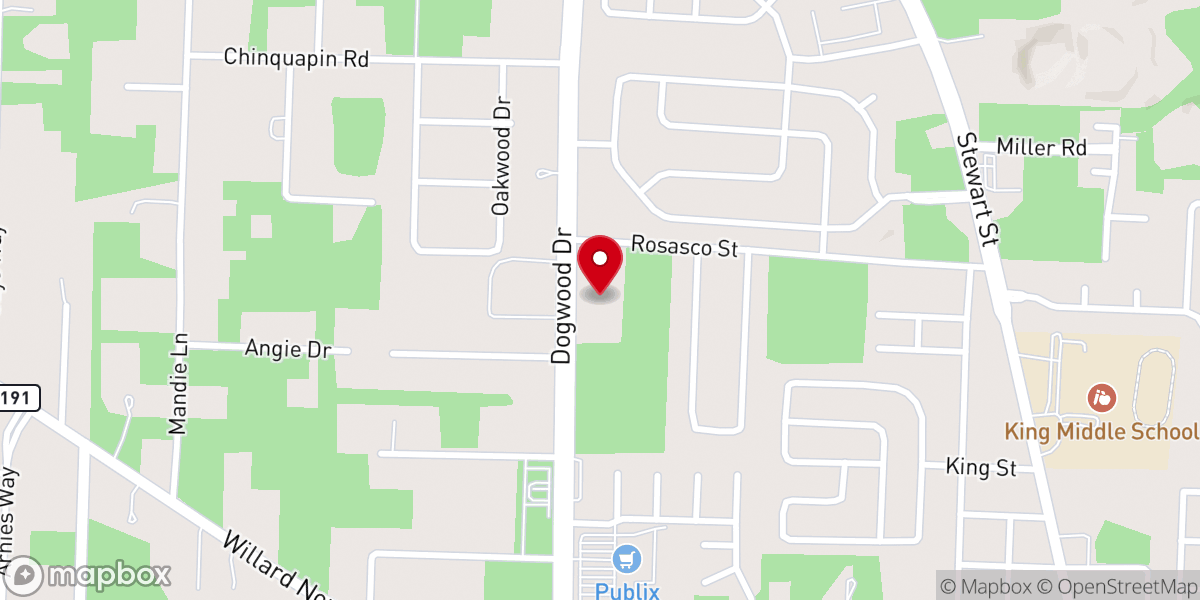 Map showing location of Bible Way Baptist Church