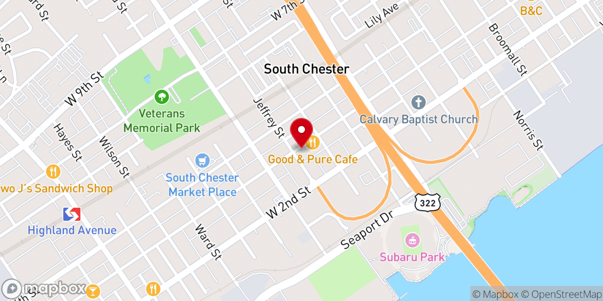Map showing location of St. Peters Union American Methodist Episcopal Church