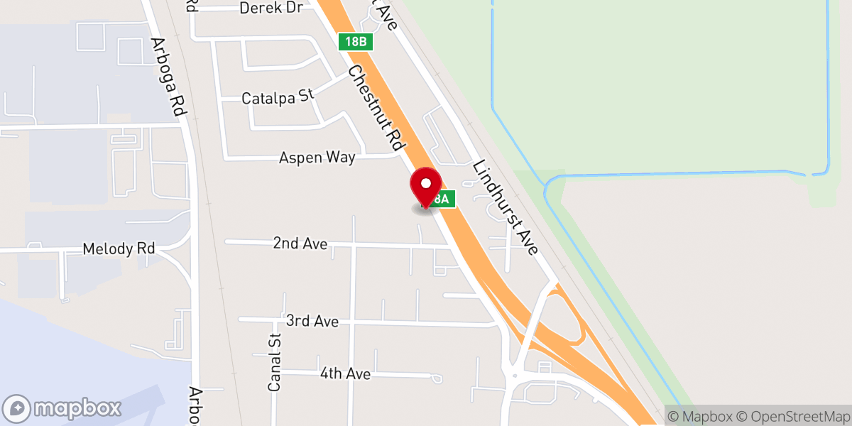 Map showing location of Olivehurst Church of Christ