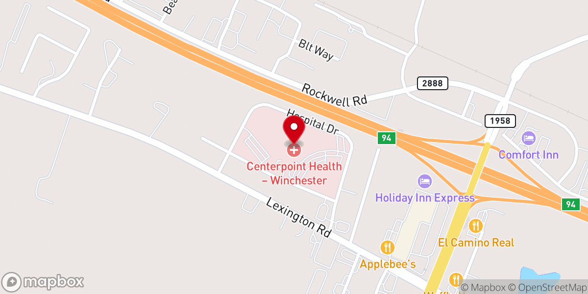 Map showing location of Centerpoint Health - Winchester