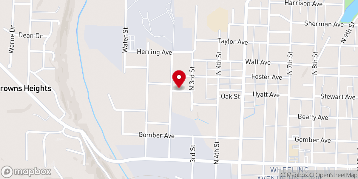 Map showing location of Second Baptist Church