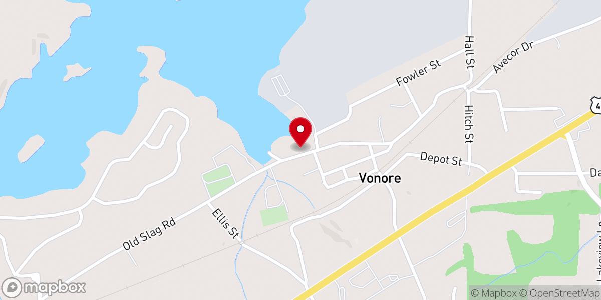 Map showing location of Vonore Police Department