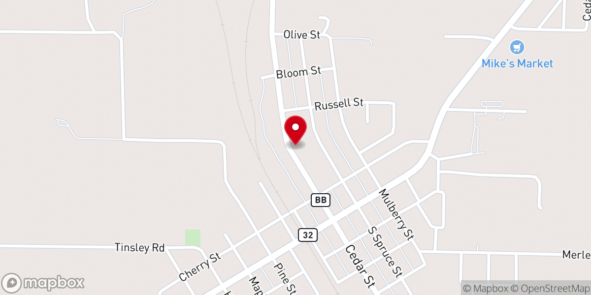 Map showing location of St John Lutheran Church