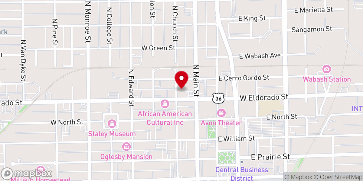 Map showing location of St John's Episcopal Church
