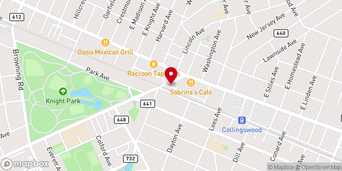 Map showing location of Collingswood Community Center