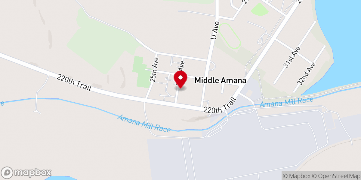 Map showing location of The Amana Church