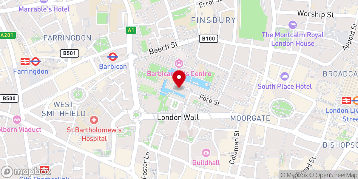 Map showing location of St Giles Cripplegate