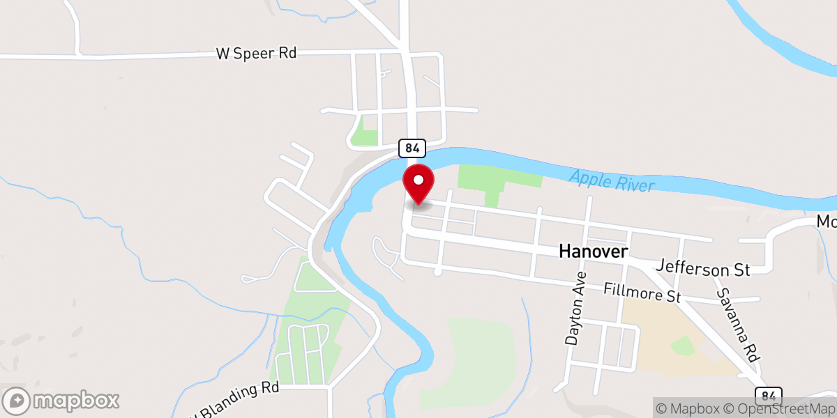 Map showing location of United Presbyterian Church