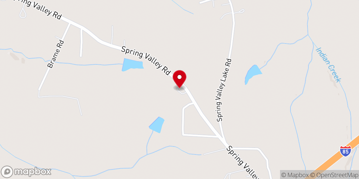 Map showing location of Spring Valley Church