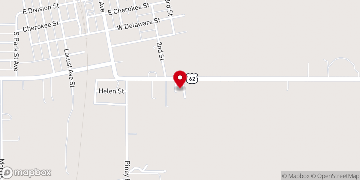 Map showing location of Assembly of God Church