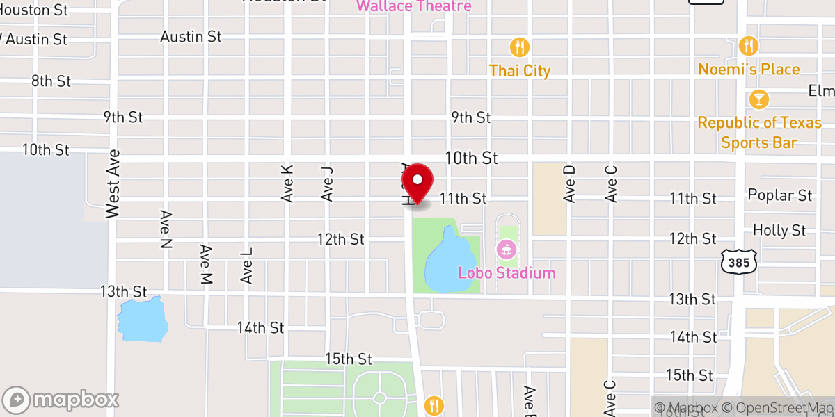 Map showing location of Levelland Chamber of Commerce