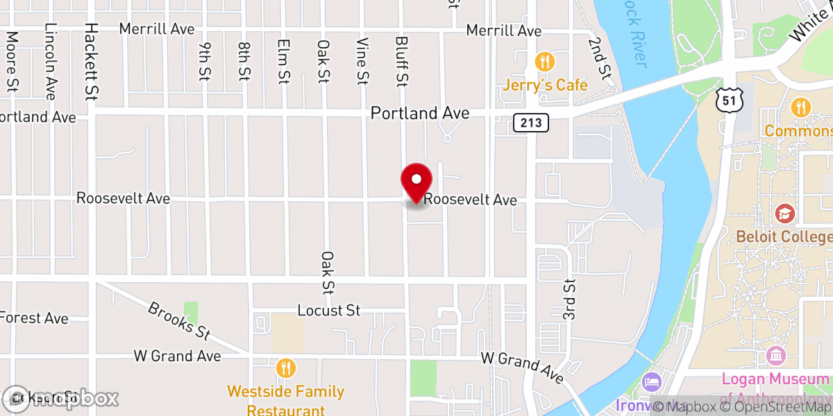 Map showing location of Our Savior's Lutheran Church