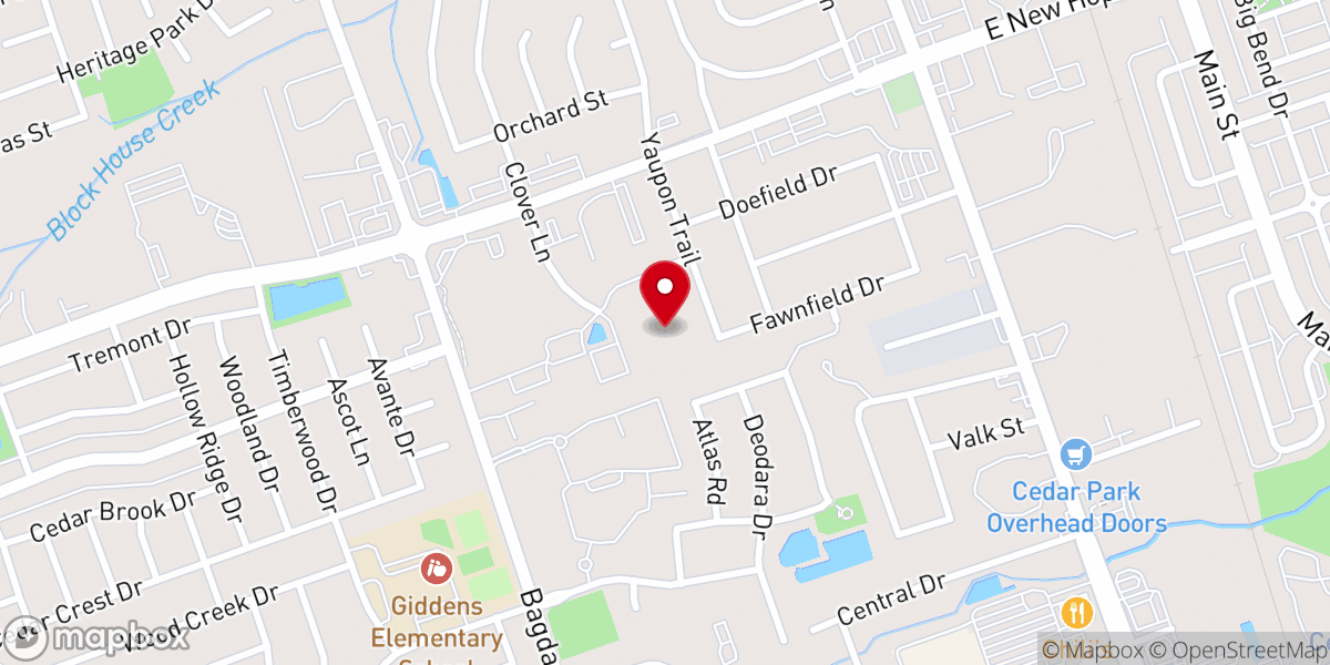 Map showing location of Christian Family Church Austin