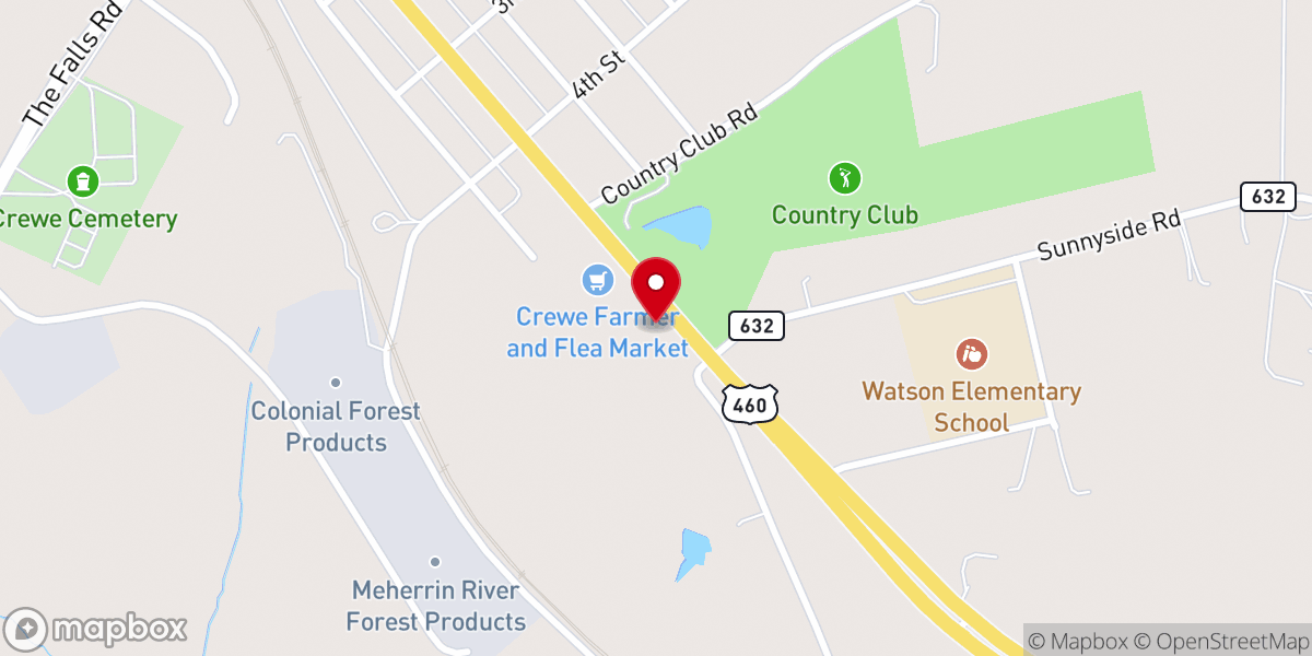 Map showing location of Calvary Free Will Baptist Church