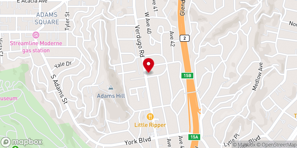 Map showing location of Verdugo Community Free Methodist