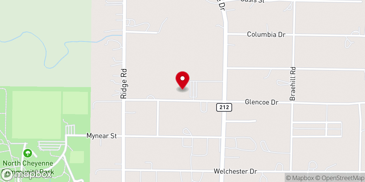 Map showing location of Cheyenne Evangelical Free Church