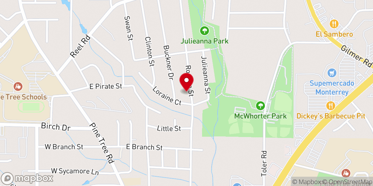 Map showing location of Praise City Church of Longview