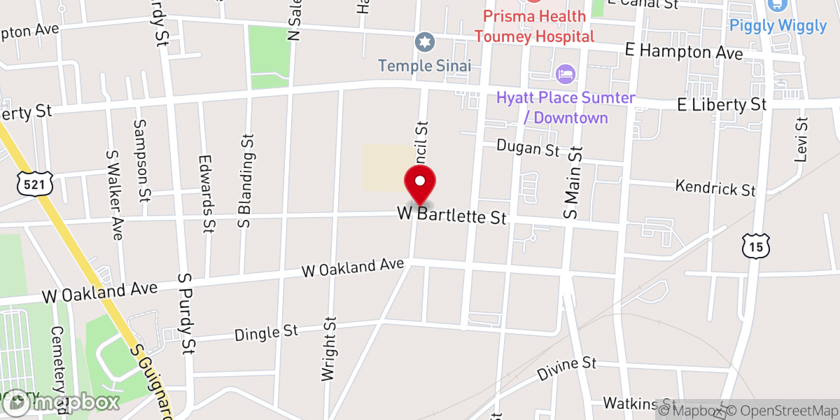 Map showing location of Mt Pisgah AME Church
