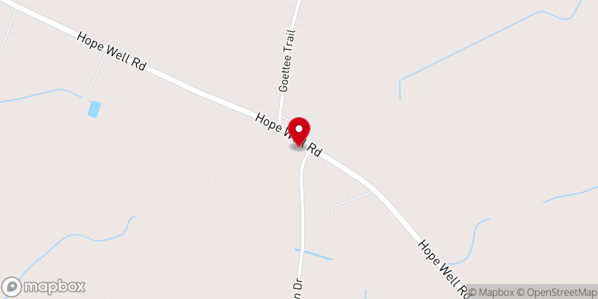 Map showing location of Hopewell First Baptist Church
