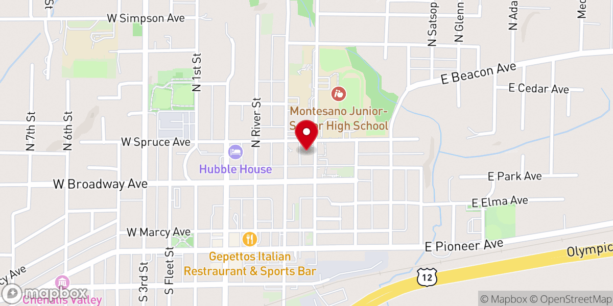 Map showing location of Montesano Church of God