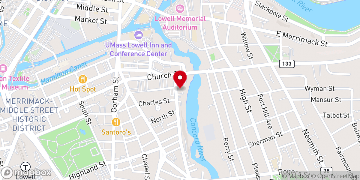 Map showing location of Assembléia de Deus Ministério de Cristo Lowell
