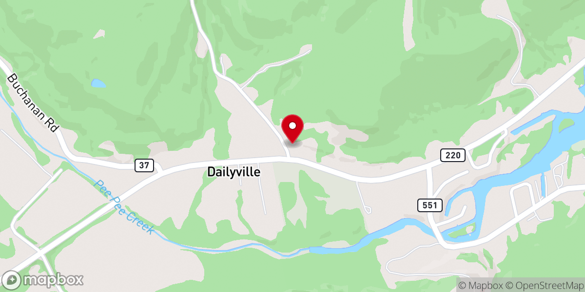 Map showing location of Dailyville FWB Church