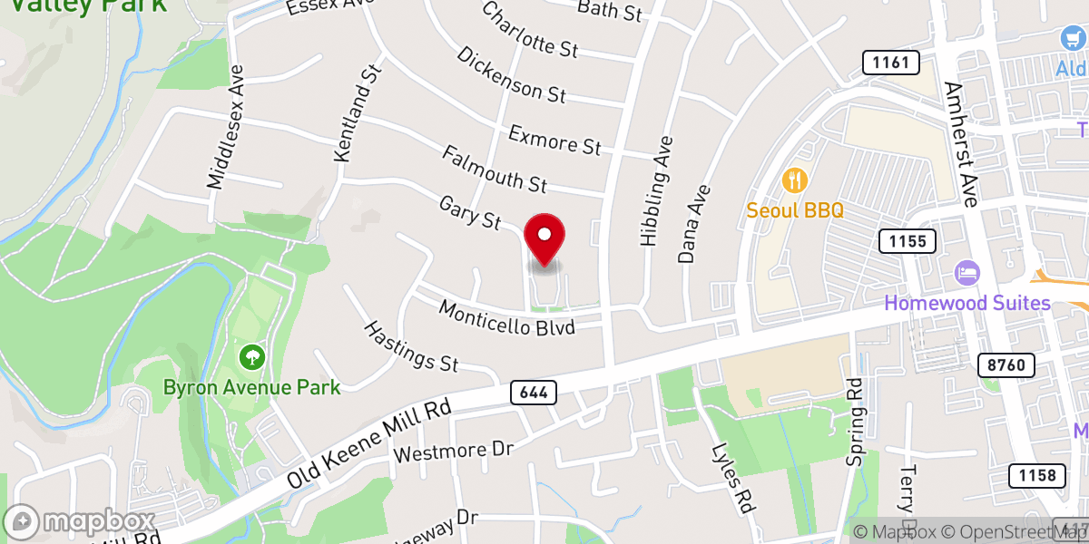 Map showing location of First Baptist Church of Springfield