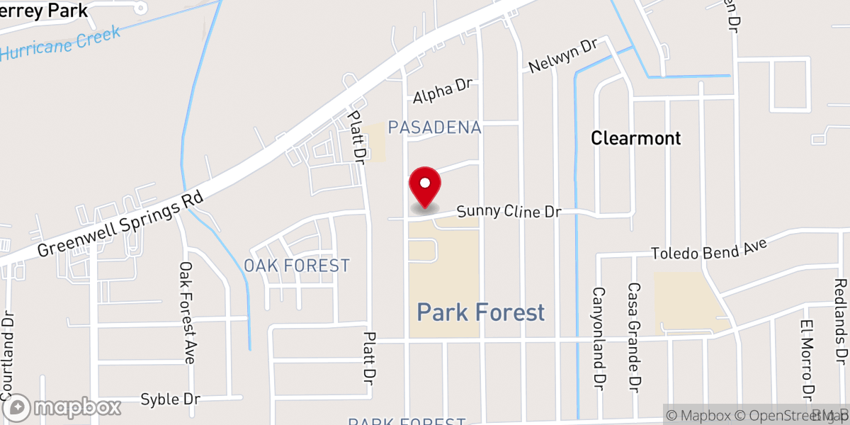 Map showing location of Park Forest Church of Christ