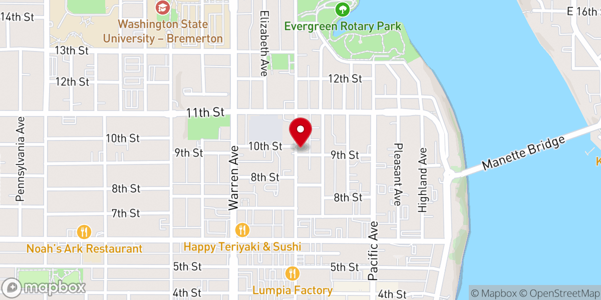 Map showing location of Ebenezer AME Church