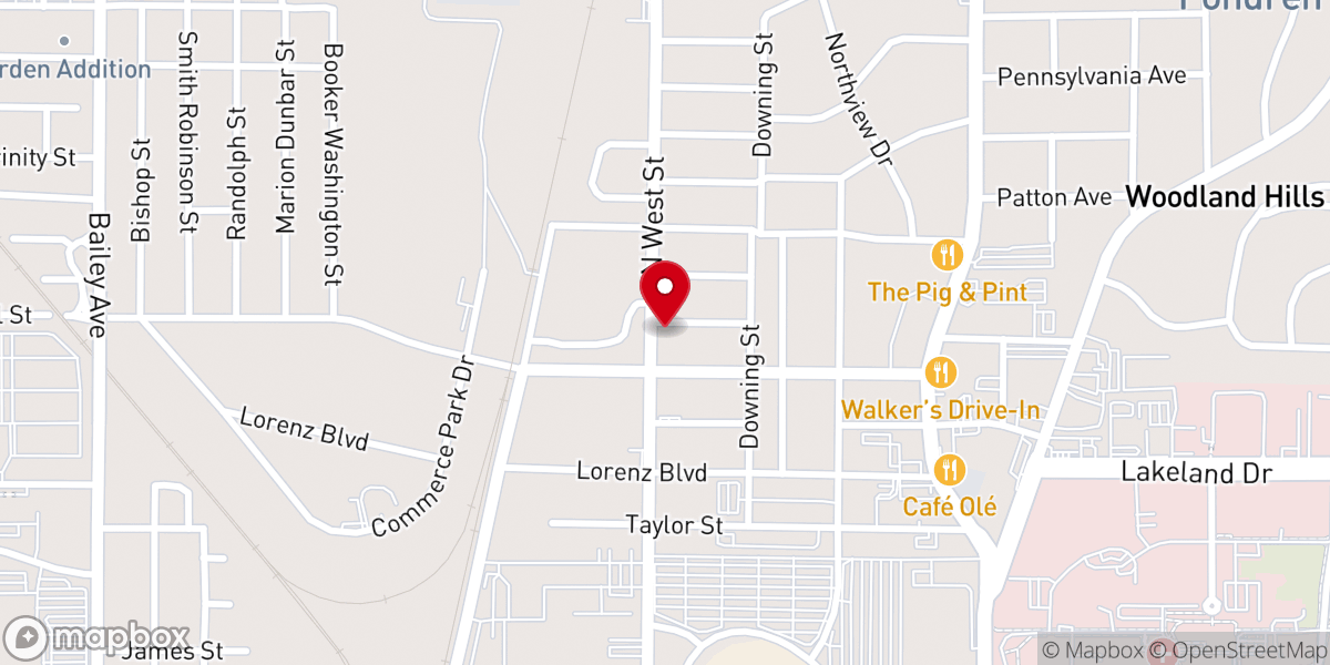 Map showing location of Jackson Church for the Deaf