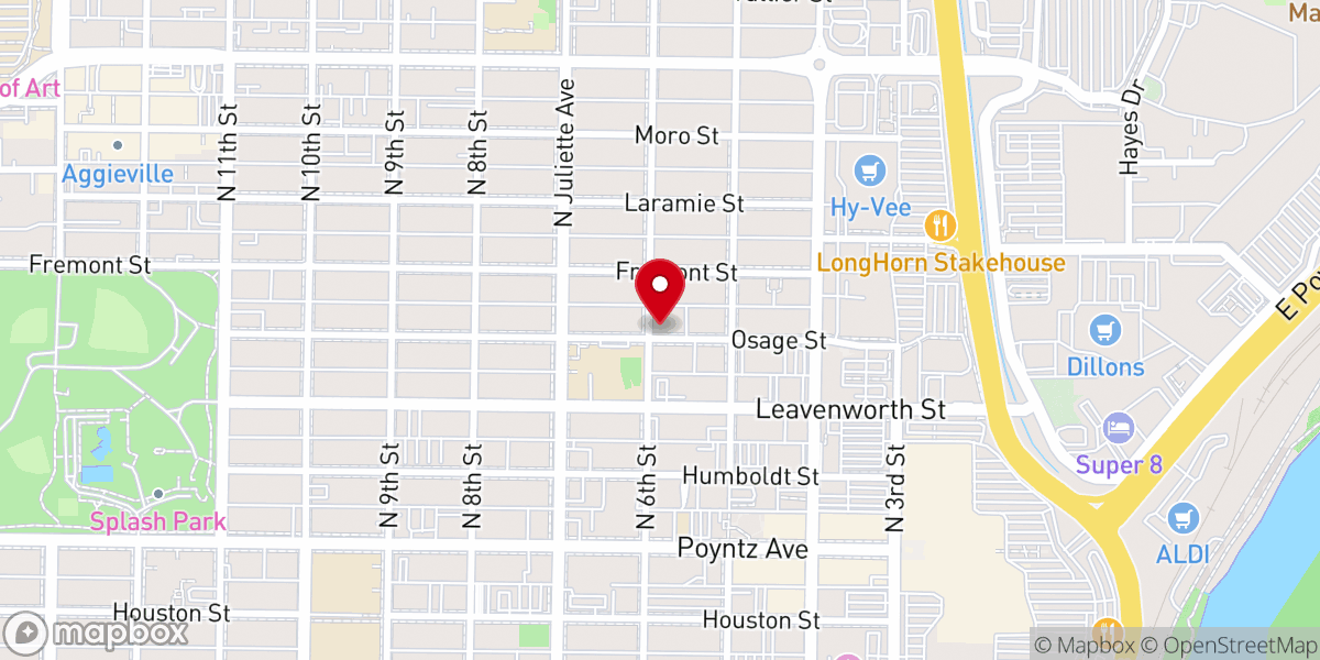 Map showing location of Vintage Faith Church